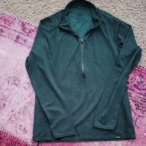Patagonia Dark Green Stripes  Quarter-Zip Sweater